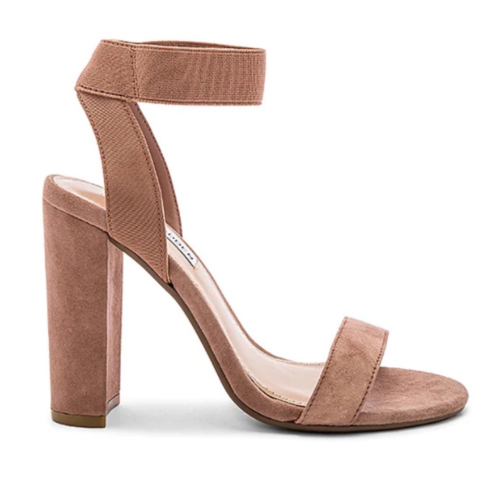 BNWOB Steve Madden Celebrate Suede Elastic Strap Sandals 9.5 Taupe/Blush